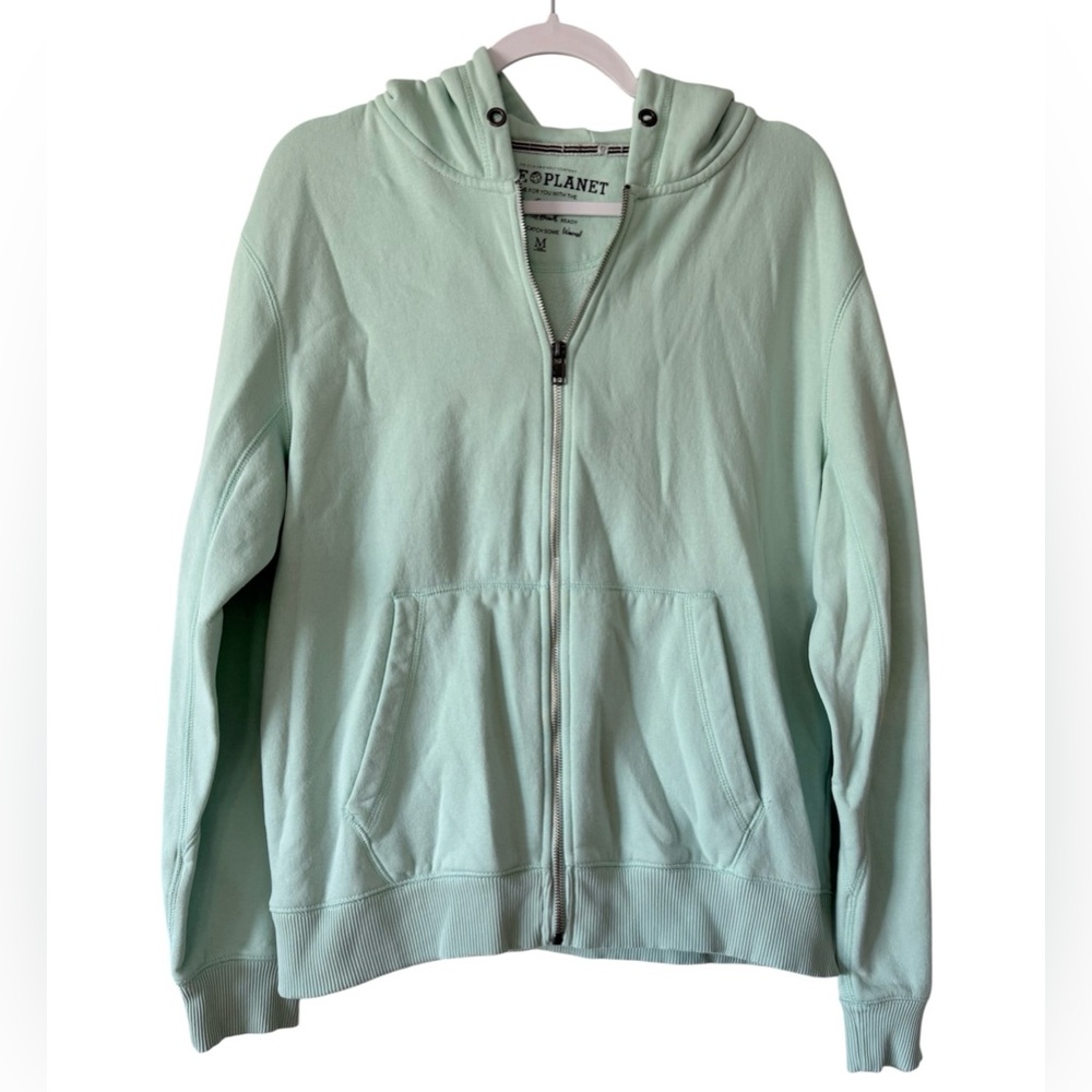 Free Planet women’s Medium long sleeve zip up light green hoodie